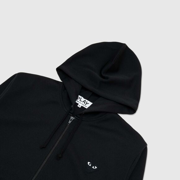 COMME DES GARCONS CDG PLAY BLACK HEART FULL ZIP BACK PRINT HOODIE SIZE XL - Picture 5 of 13